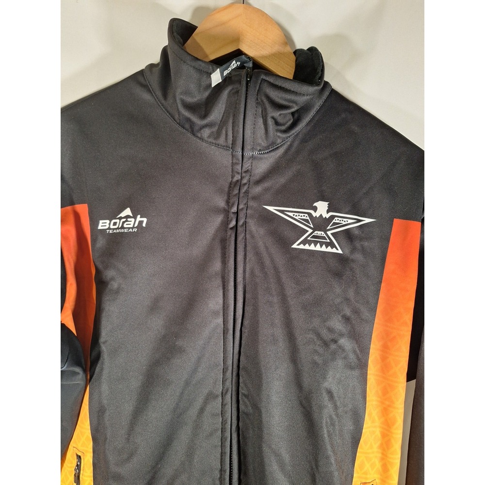 Borah Teamwear Lakeland Nordic Ski Team Jacket Mens Large Black Orange Full Zip - Picture 2 of 5